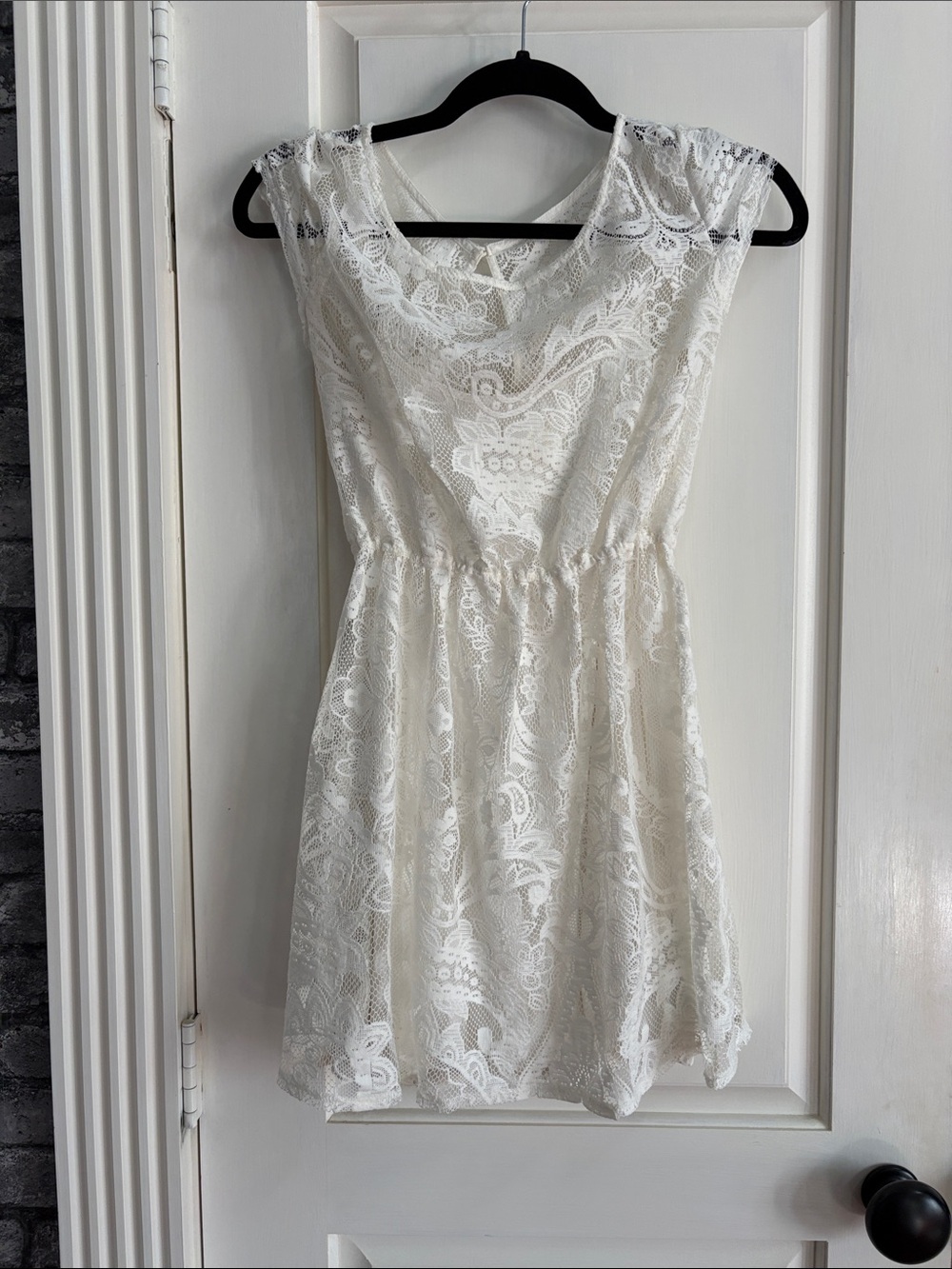 Hollister White Lace Midi Dress